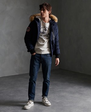 Superdry Everest Bomber Férfi Kabát Sötétkék | DQVIW4523